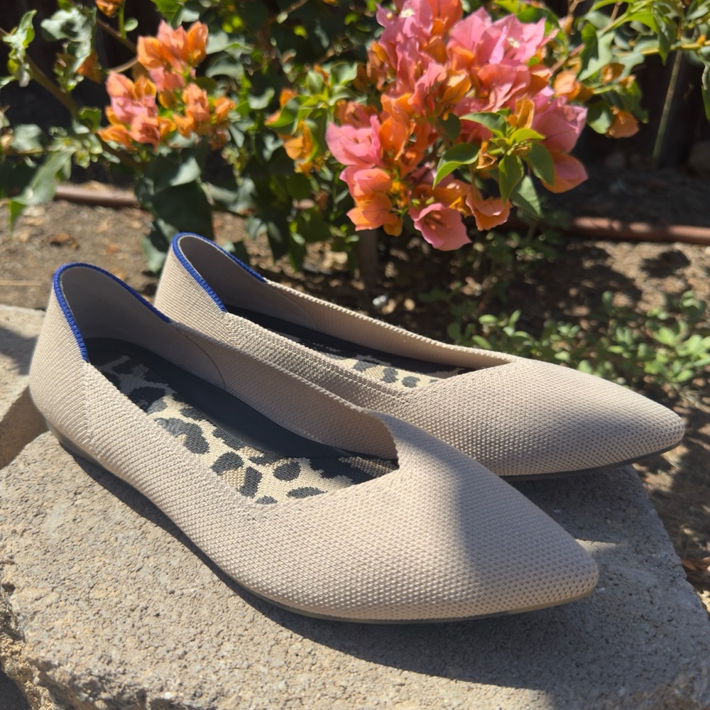 Rothys Beige The Pointe Flat
